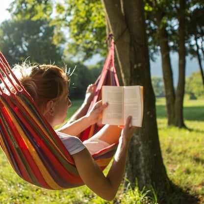 Double Hammock Breathable Cotton Supports 452 Lbs