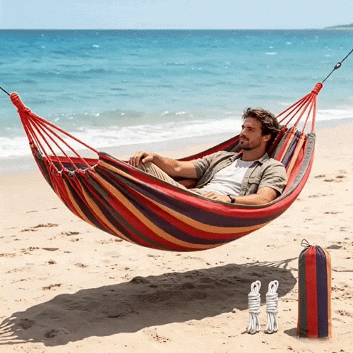 Double Hammock Breathable Cotton Supports 452 Lbs