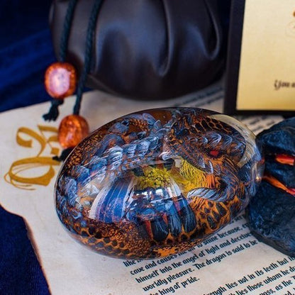 Dragon Egg Figurine Handcrafted Epoxy & Clay Miniature Dragon