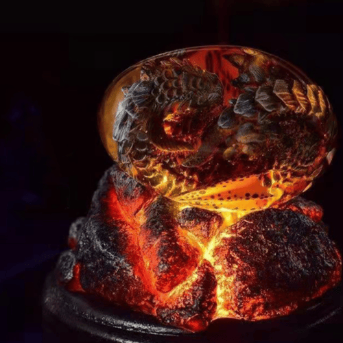 Dragon Egg Figurine Handcrafted Epoxy & Clay Miniature Dragon