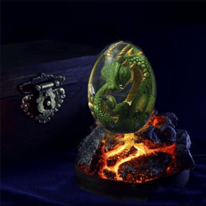 Dragon Egg Figurine Handcrafted Epoxy & Clay Miniature Dragon
