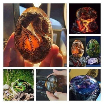 Dragon Egg Figurine Handcrafted Epoxy & Clay Miniature Dragon