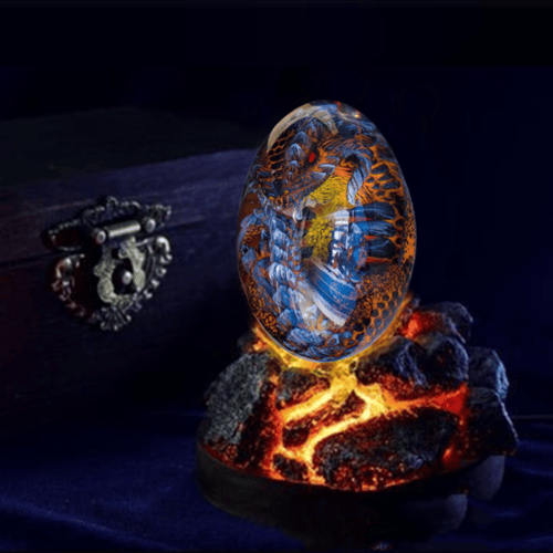 Dragon Egg Figurine Handcrafted Epoxy & Clay Miniature Dragon