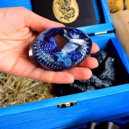 Dragon Egg Figurine Handcrafted Epoxy & Clay Miniature Dragon