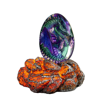 Dragon Egg Figurine Handcrafted Epoxy & Clay Miniature Dragon