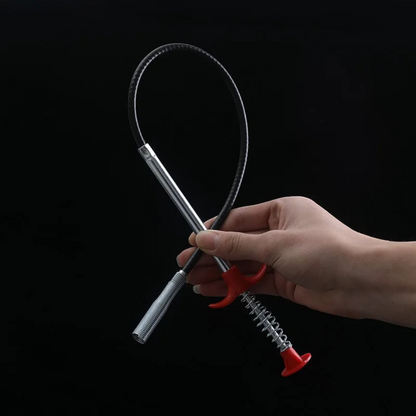 Drain Hook Flexible Stainless Steel Shaft Claw & Spring Handle