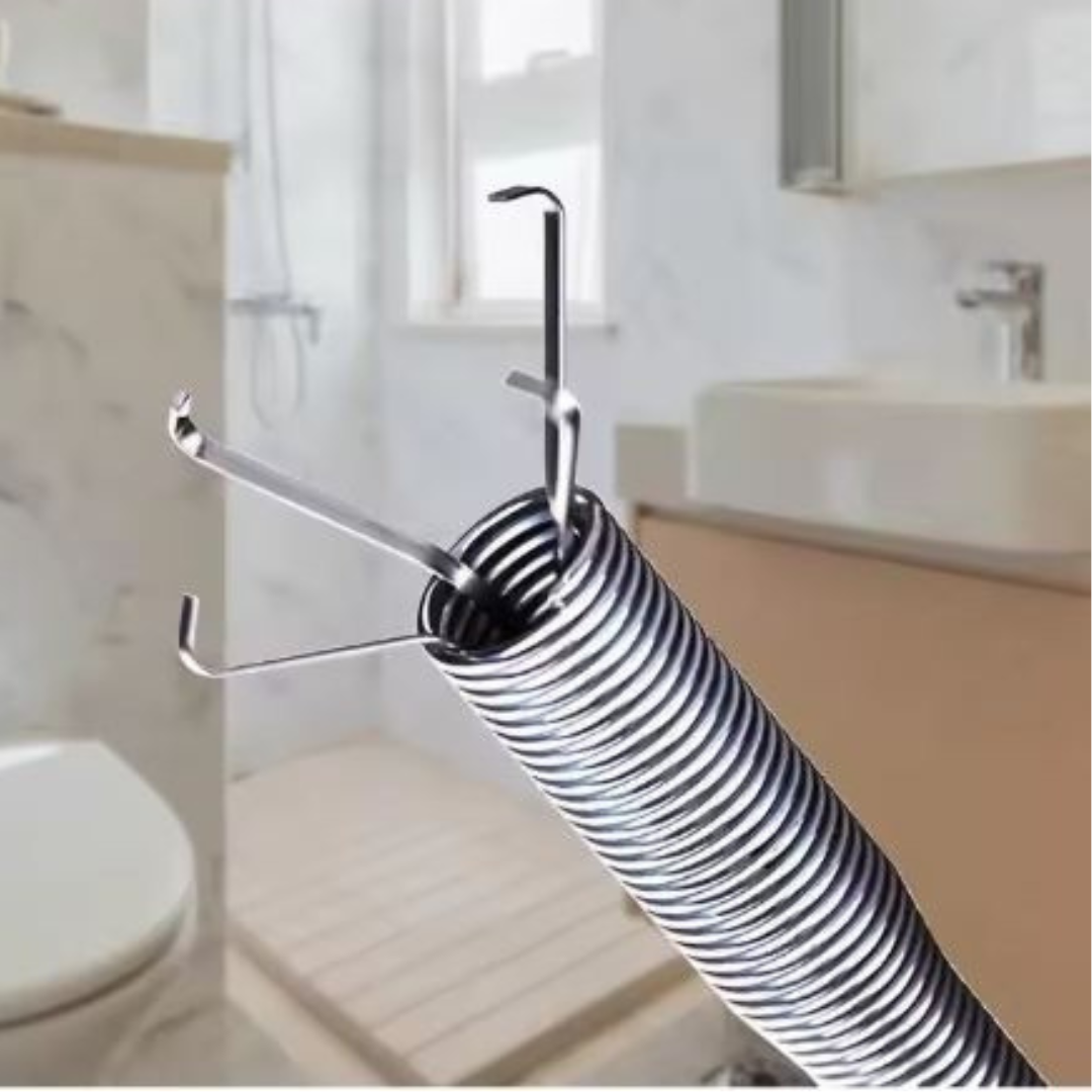 Drain Hook Flexible Stainless Steel Shaft Claw & Spring Handle