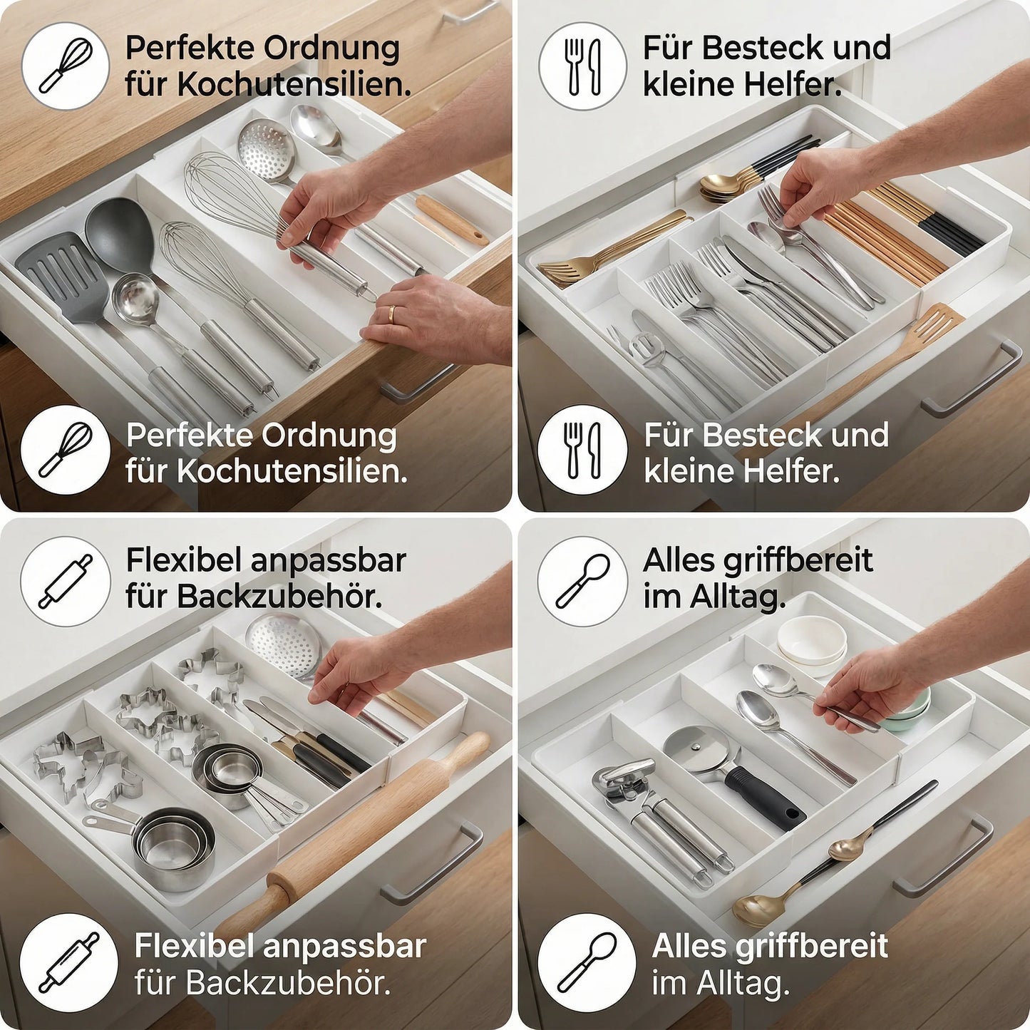 Drawer Organizer Adjustable Modular Compartments