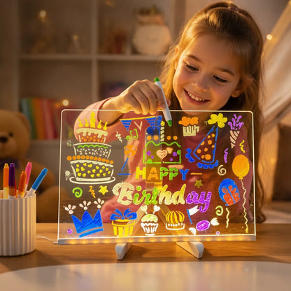 Drawing Board USB-Powered LED Erasable 7 Pens