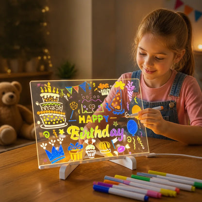 Drawing Board USB-Powered LED Erasable 7 Pens
