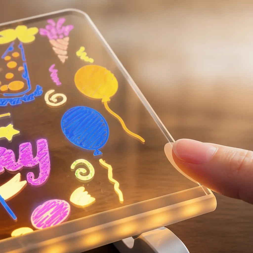 Drawing Board USB-Powered LED Erasable 7 Pens