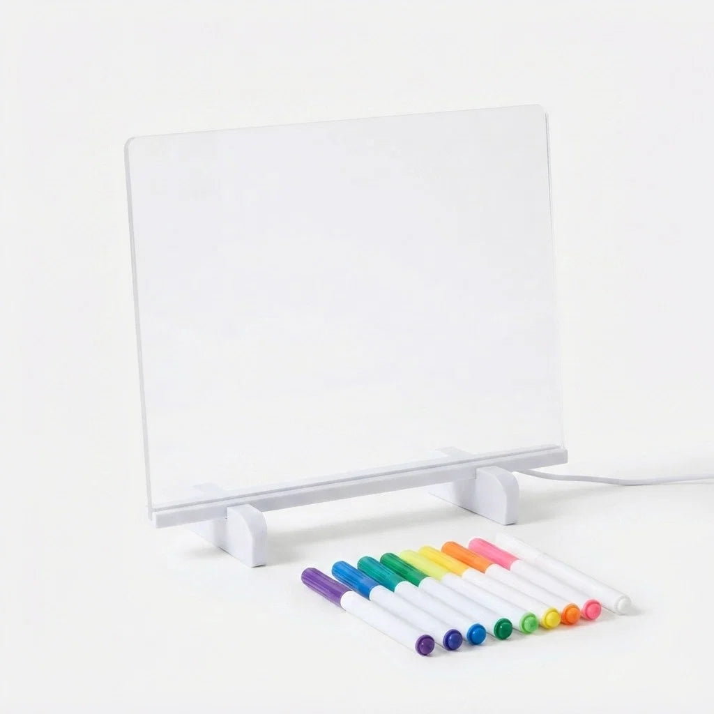 Drawing Board USB-Powered LED Erasable 7 Pens