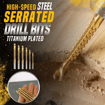 Drill Bit Set Titanium-Coated High-Speed Steel 6-Piece