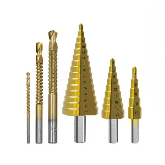 Drill Bit Set Titanium-Coated & Precision-Ground 6-Piece
