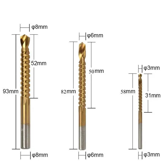 Drill Bit Set Titanium-Coated & Precision-Ground 6-Piece