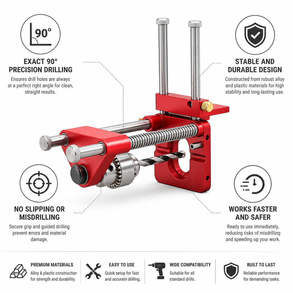 Drill Guide 90° Precision Alloy & Plastic