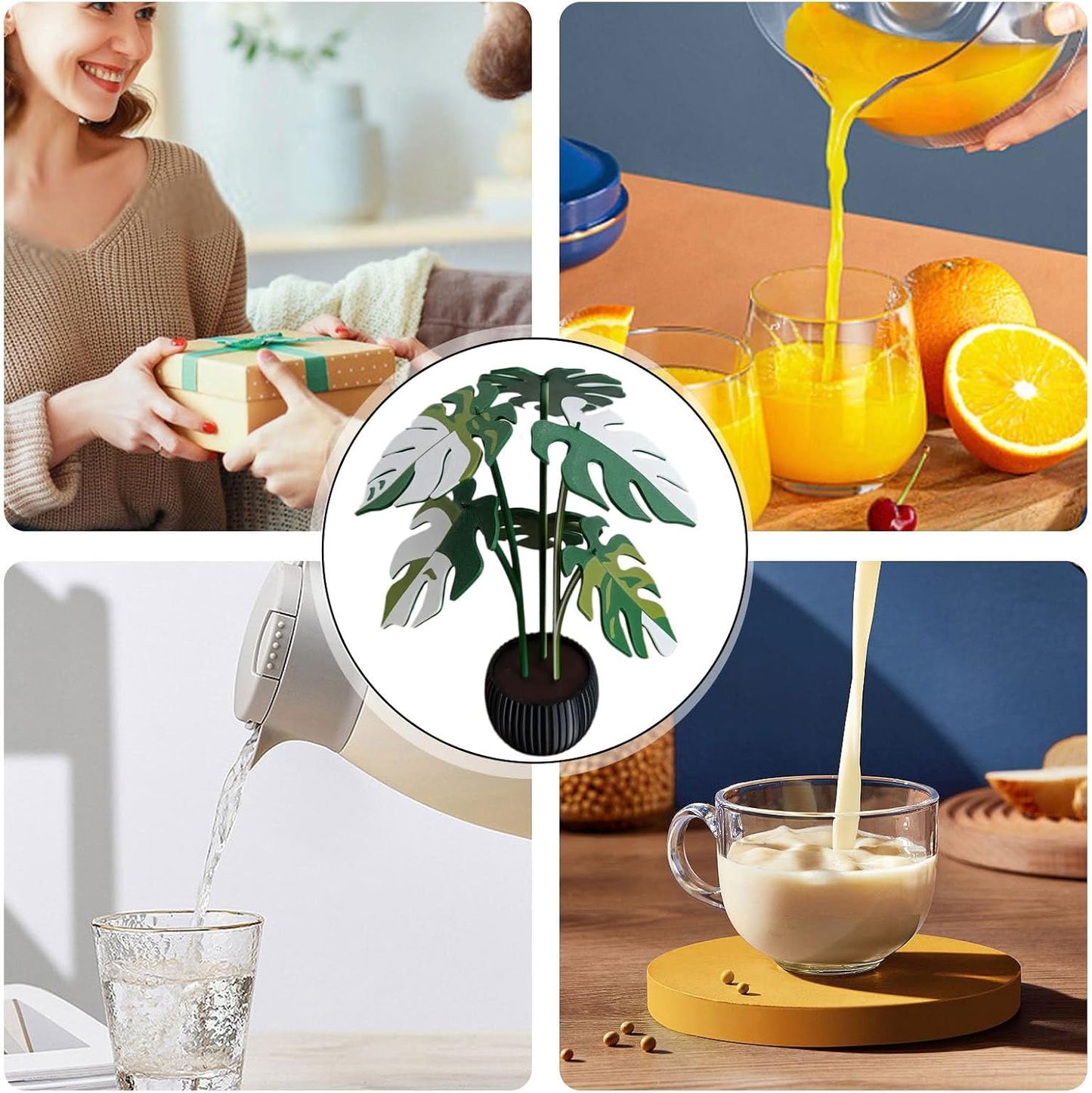 Drink Coaster Monstera Leaf 3D Lightweight & Portable