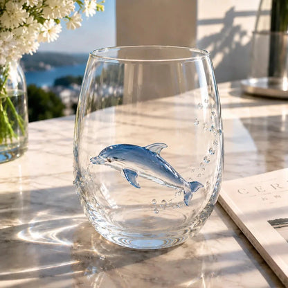 Drinking Glass Handcrafted 3D Sea Creature Motif