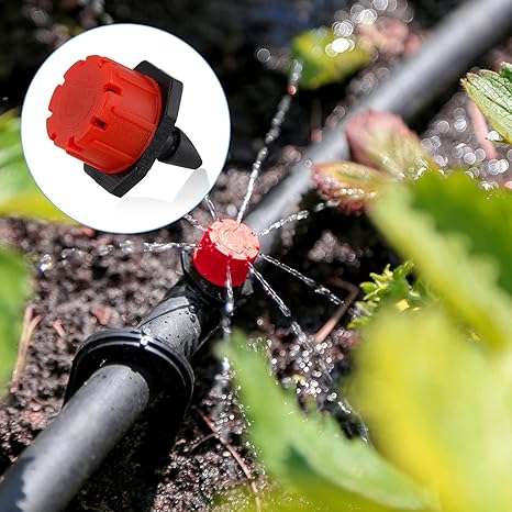 Drip Irrigation Emitters Adjustable Flow Self-Cleaning Fits 4–7mm Tubing