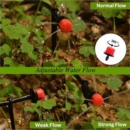 Drip Irrigation Emitters Adjustable Flow Self-Cleaning Fits 4–7mm Tubing
