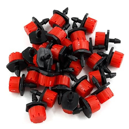 Drip Irrigation Emitters Adjustable Flow Self-Cleaning Fits 4–7mm Tubing