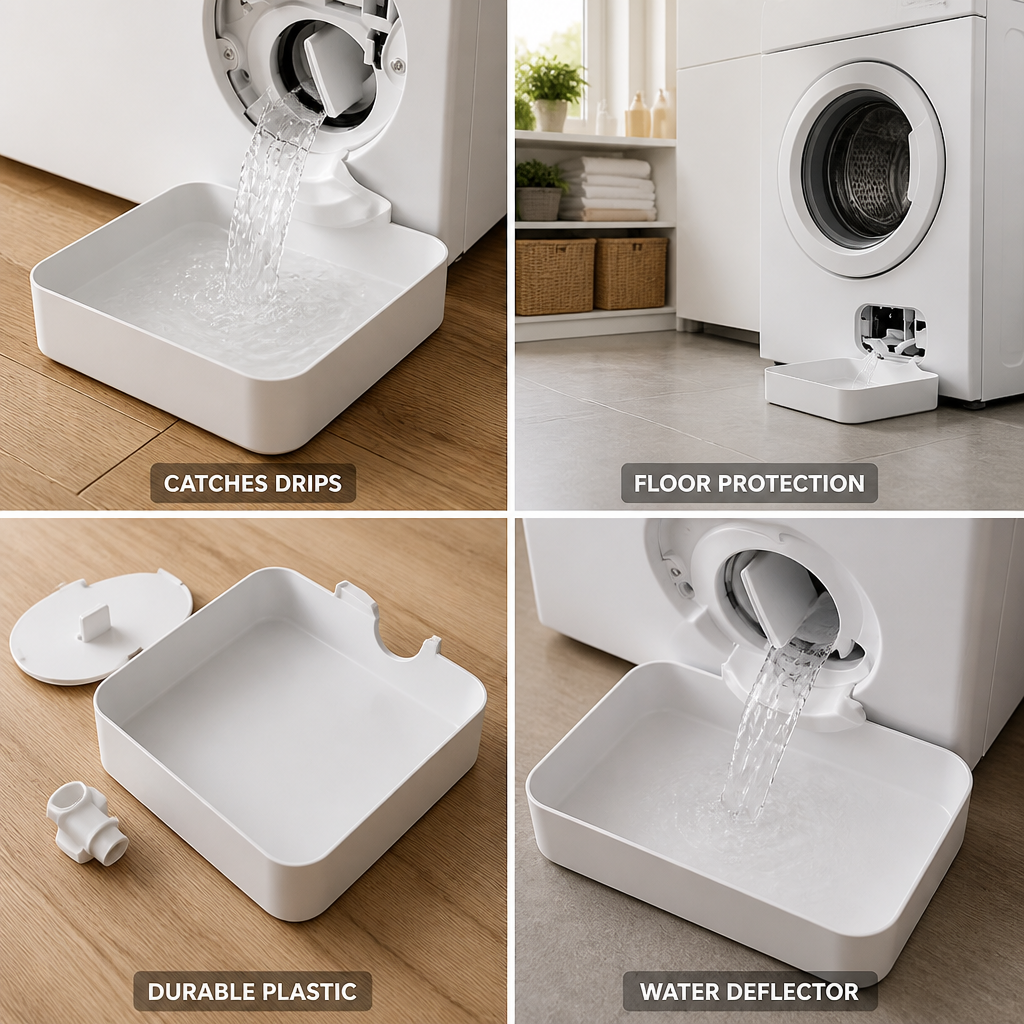 Durable Plastic Drip Tray With Water Deflector (Front-Loading Washer)