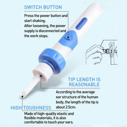 Ear Cleaner Electric Vibration & Vacuum Soft Silicone Tip