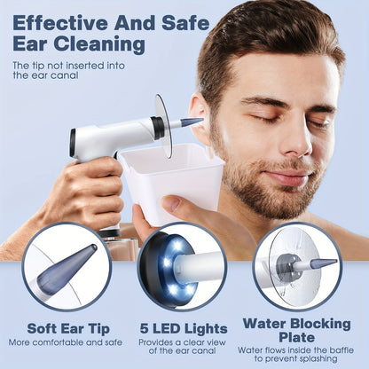 Ear Cleaning Kit Gentle Flushing USB Rechargeable LED Light