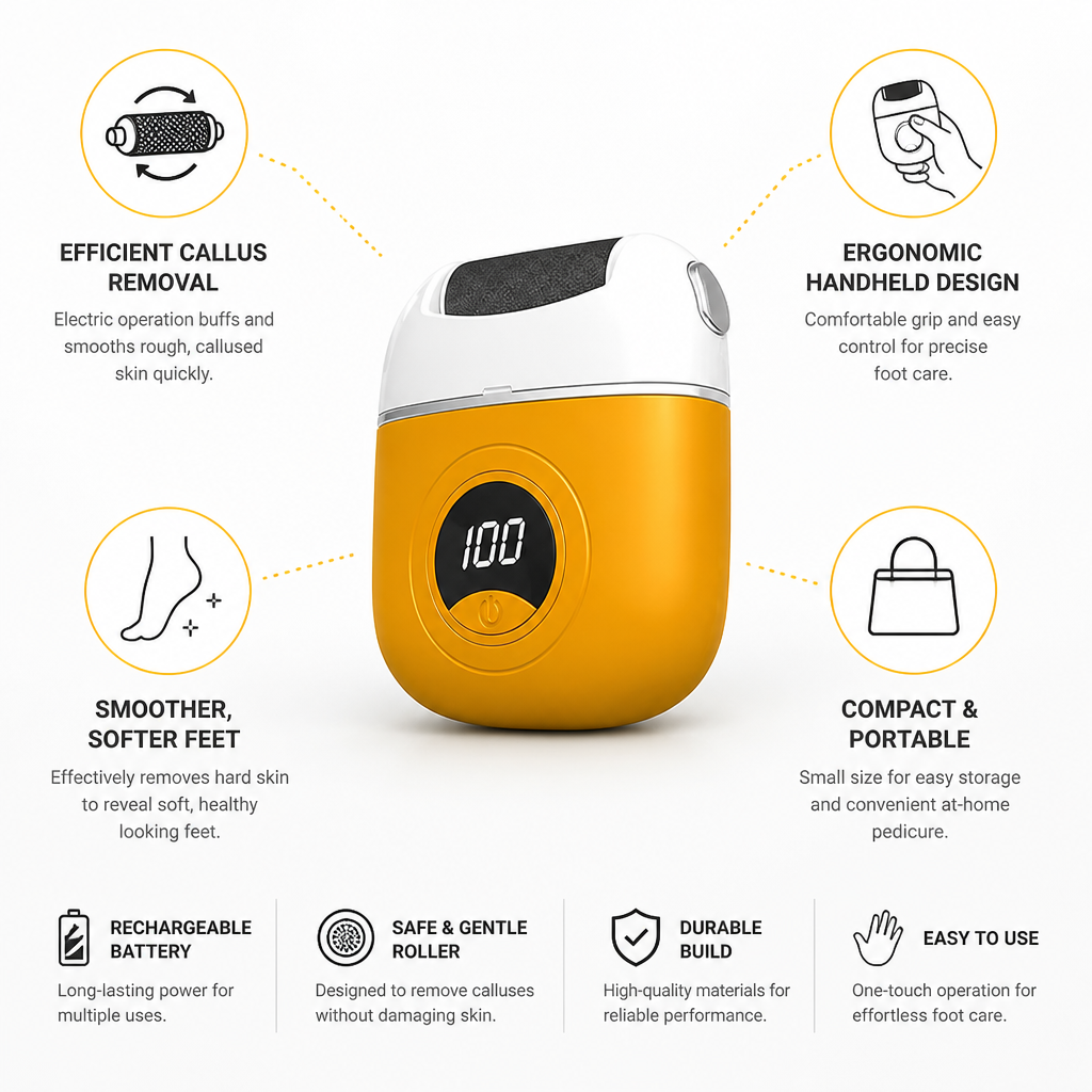 Electric Callus Remover Ergonomic Handheld Compact