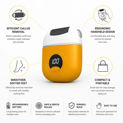 Electric Callus Remover Ergonomic Handheld Compact