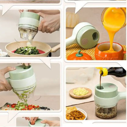 Electric Chopper 4-in-1 USB Rechargeable Self-Cleaning