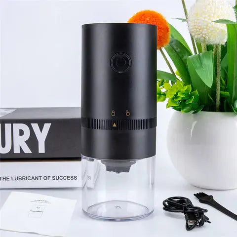 Electric Coffee Grinder Adjustable Grind USB Rechargeable