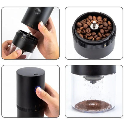 Electric Coffee Grinder Adjustable Grind USB Rechargeable