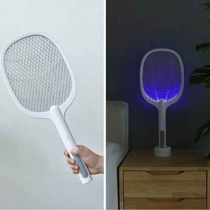 Electric Fly Swatter Dual-Mode LED Trap & Zapper USB Rechargeable