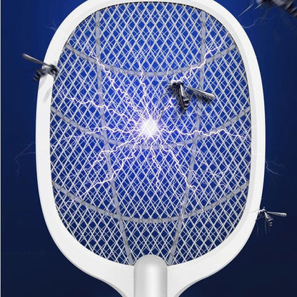 Electric Fly Swatter Dual-Mode LED Trap & Zapper USB Rechargeable