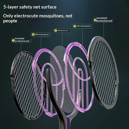 Electric Fly Swatter USB Rechargeable Rotating Head