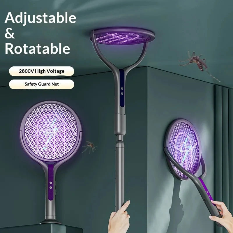 Electric Fly Swatter USB Rechargeable Rotating Head