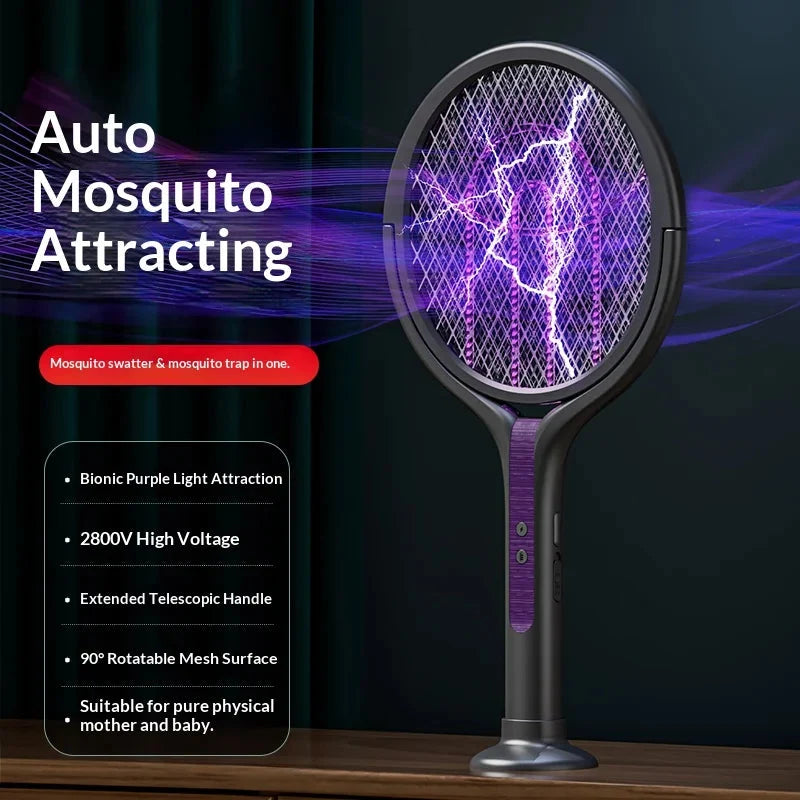 Electric Fly Swatter USB Rechargeable Rotating Head