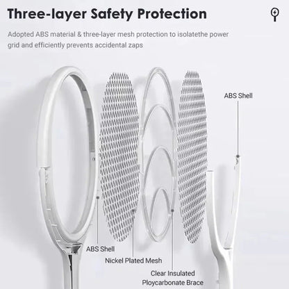 Electric Fly Swatter UV Light Foldable Head USB Rechargeable