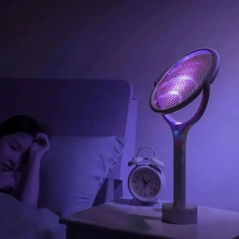Electric Fly Swatter UV Light Foldable Head USB Rechargeable