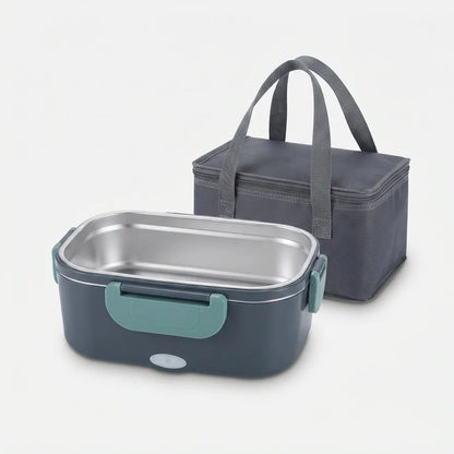 Electric Lunchbox Stainless Steel EU Plug & Car Adapter