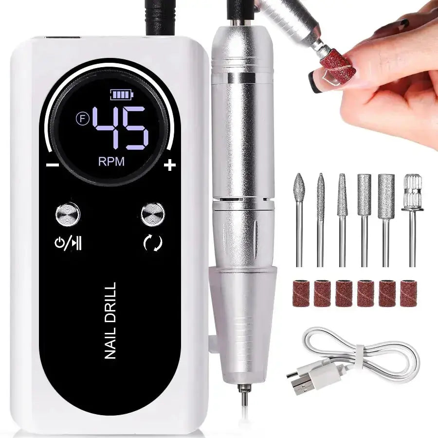 Electric Nail Drill USB-C Rechargeable 45,000 RPM