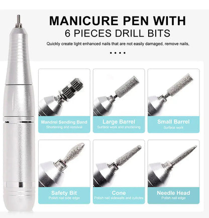 Electric Nail Drill USB-C Rechargeable 45,000 RPM