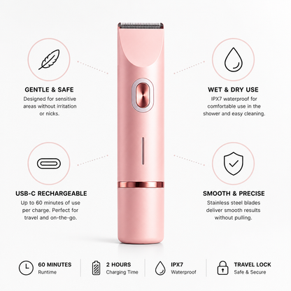 Electric Shaver Sensitive Areas USB-C Rechargeable Waterproof