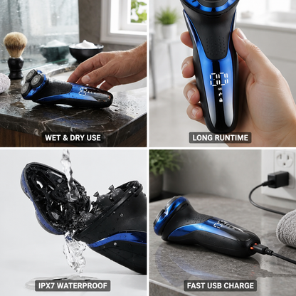Electric Shaver Wet & Dry Rechargeable 60-Min