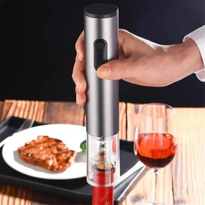 Electric Wine Opener One-Button Cordless Built-In Foil Cutter & Stopper