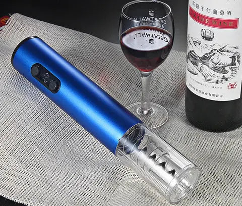 Electric Wine Opener One-Button Cordless Built-In Foil Cutter & Stopper