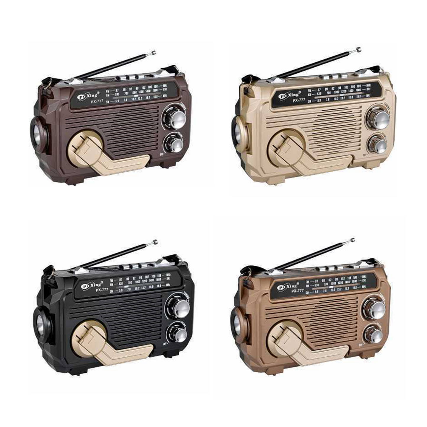 Emergency Radio Solar & Hand-Crank 1200mAh Battery