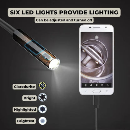 Endoscope Camera Waterproof Adjustable LED 32.8 Ft Flexible Cable