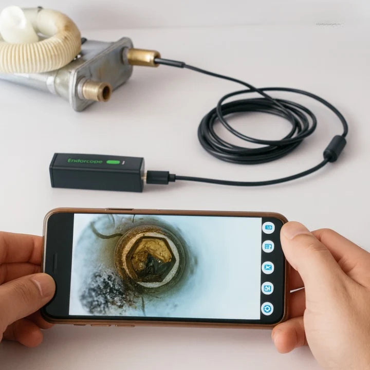 Endoscope Camera Waterproof Adjustable LED 32.8 Ft Flexible Cable